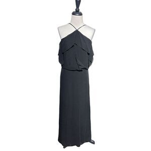 BCBGMaxazria Sleeveless Long Black Silk Cocktail Dress Size 4